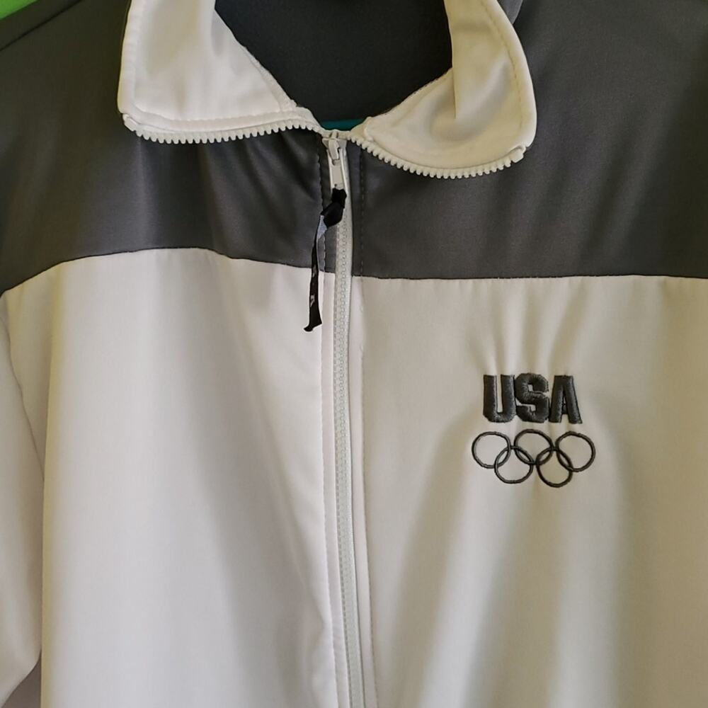 United States Olympic Committee White Gray Jacket L